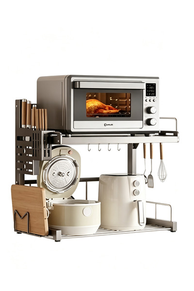 GGEROU Metal Microwave Oven Rack Expandable Kitchen Utensils Tableware Storag...