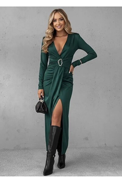ADAMODA.RO Elegant dress made of lycra, with metallic detail