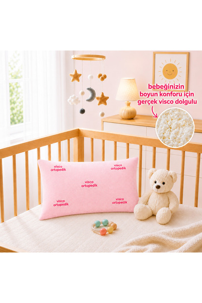 SEVHOME CONCEPT Dinlendirici Bebek Yastık, Visco Dolgulu- 30x50 cm - Rahat Uy...