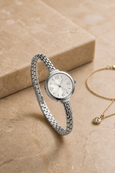 Reddington Women's Pinterest Model Silver Color Steel Cord Wristwatch
