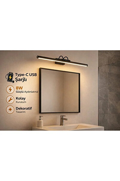 FKLIGHT 50CM / USB Sarjlı Resim / Tablo / Ayna Üstü / Banyo / Ledli Aplik Flü...