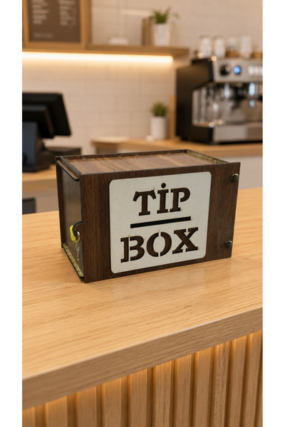 Kitchen Line Tipsafe Large Lockable Wooden Tip Box with Key Tip Box for Cafe Restaurant Hotel and Hairdresser 21×12×13 cm