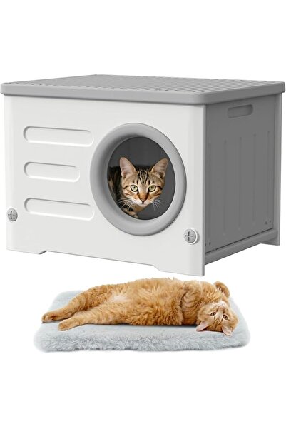 LBMT Cat House for Outdoor Indoor Use, Weatherproof & Insulated Feral Shelter...