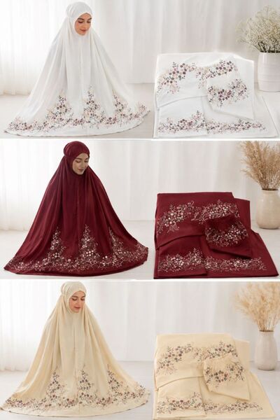Brides شراشف صلاة قطن 100% – مقاس موحد – 3 قطع – ألوان متعددة
