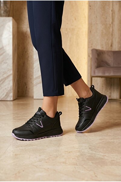 Lubrand Women's Black Purple Stylish Design Casual Sports Shoes Trend Sneaker