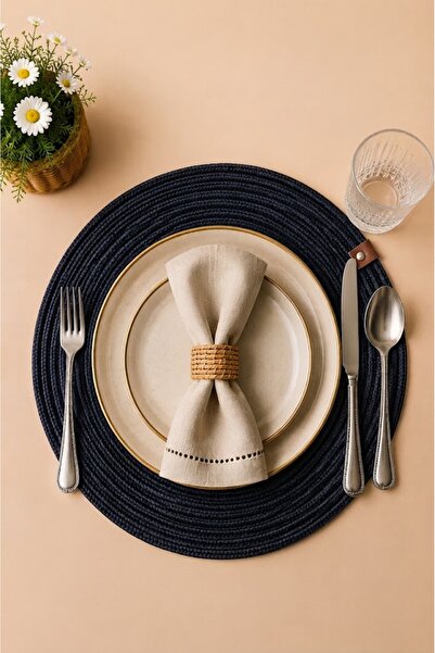 MaVaux Decorative Single Placemat Flat Model Round American Service Placemat ...