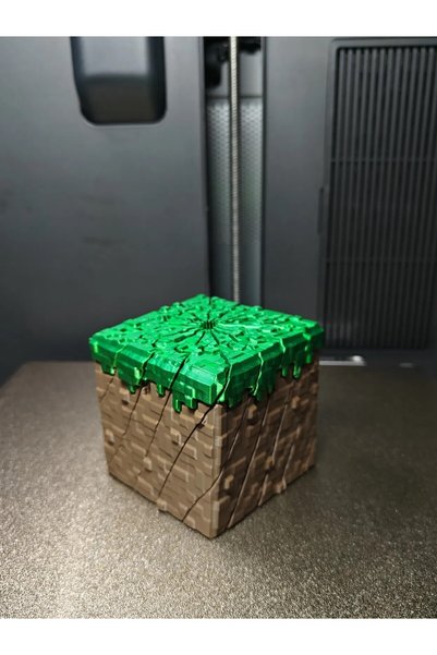 axelon Minecraft Çim Blok Twist Fidget – Döndürülebilir Stres Oyuncağı