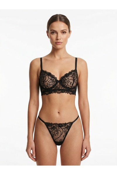 FNUOO Floral Underwire Women's Lingerie Set, Bra Laundry Set, F006