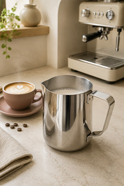 Tita Velvet Paslanmaz Çelik Barista Süt Potu ve Kahve Köpürtme Bardağı