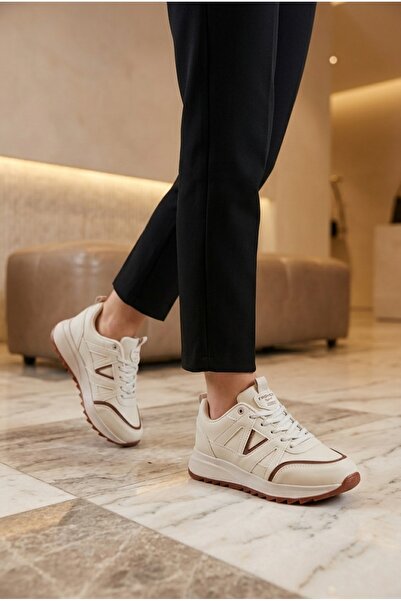 Lubrand Women's Beige Stylish Design Casual Sports Shoes Trend Sneaker
