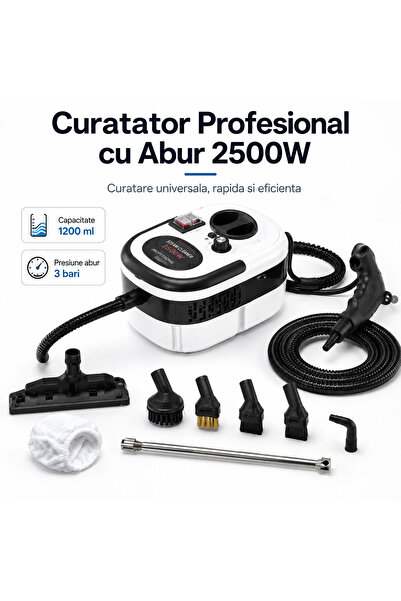 Fabrilux Curatator Profesional cu Abur Engros, 2500W, Presiune 3 Bari, Rezerv...