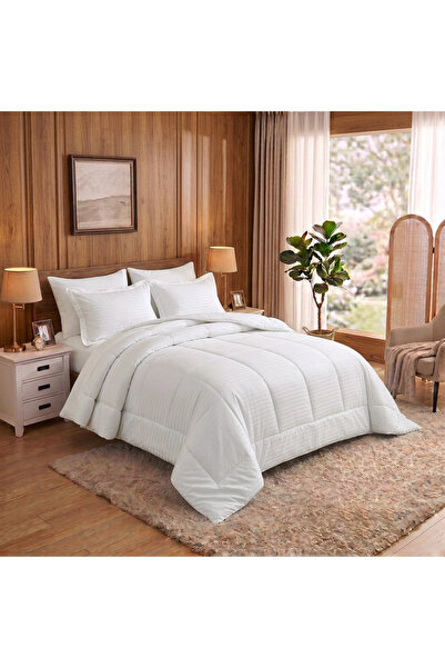 ODS 6 PCS King Size Coverlet Comforter Set – Hotel Luxury Collection Stripe P...