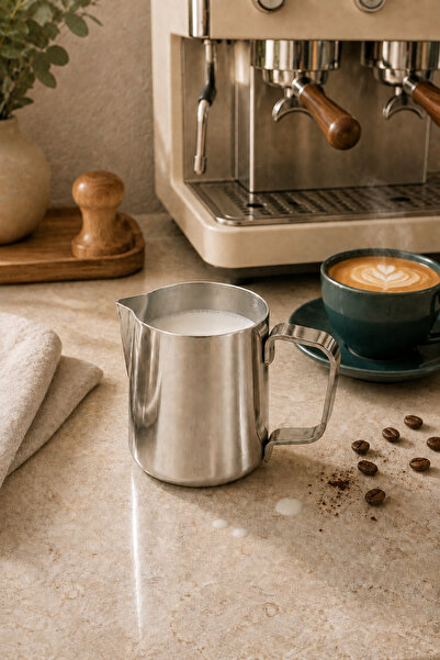 Tita Velvet Paslanmaz Çelik Barista Süt Potu ve Kahve Köpürtme Bardağı