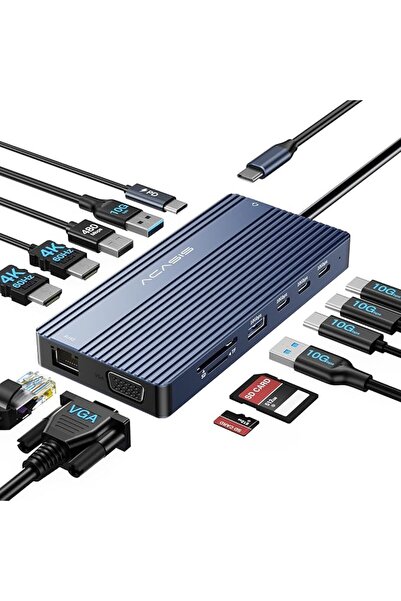 Acasis USB C Docking Station Dual HDMI Monitor, Laptop Docking Station 3 Moni...
