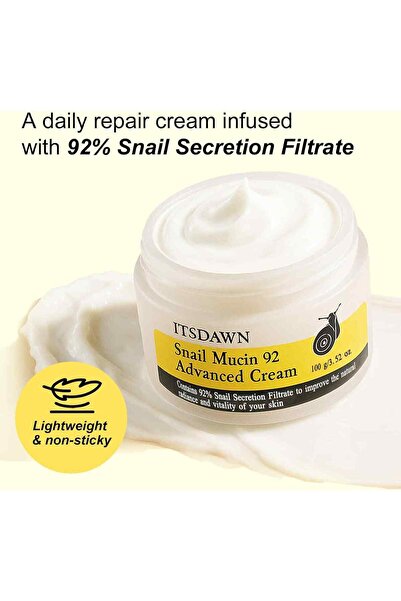 ALİVER Snail Mucin 92% Repair Cream 100g, Face Moisturizer Hydrating Repair Face Cream for Dry & Sensitive