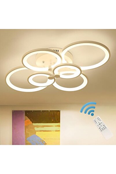 Qcyuui Modern LED Ceiling Light, 72W Dimmable Flush Mount with Remote