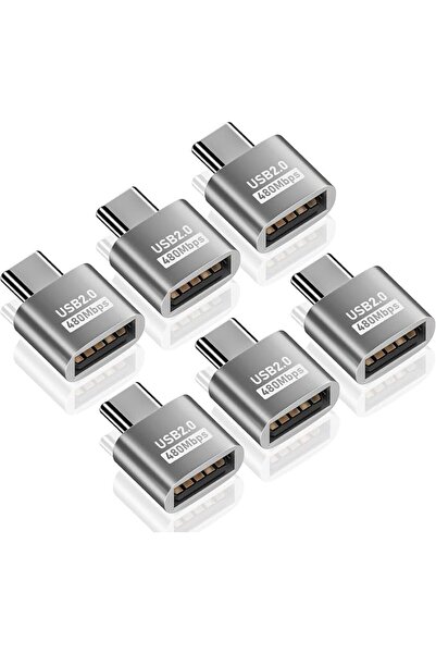 KASTWAVE مجموعة من 6 محولات USB-C إلى USB، ذكر من النوع C إلى أنثى USB 2.0، ت...