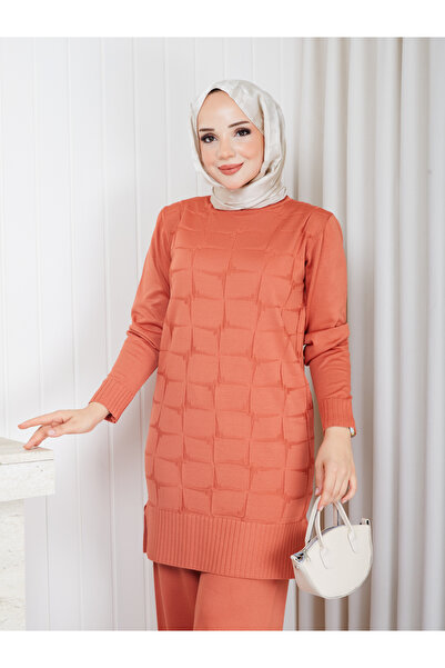 KAYA BUTİK Cold Yarn Self-Star Patterned Tunic