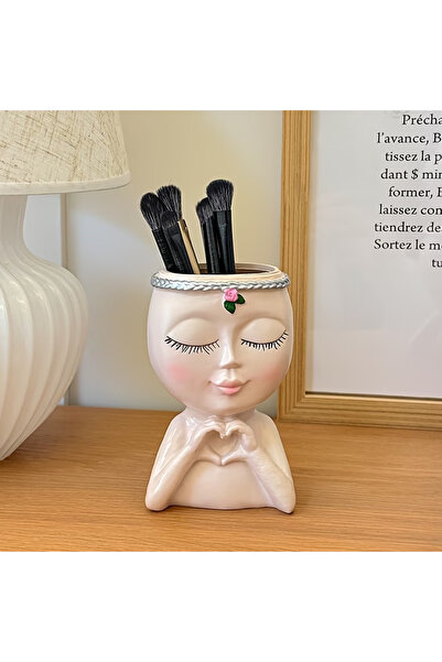 Choice Beige 1-piece makeup brush and eyebrow brush storage rack, made of res...