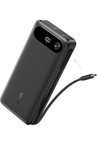 Anker Stuy شاحن أنكر المحمول بسعة 20000 مللي أمبير مع كابل USB-C مدمج، وبطاري...