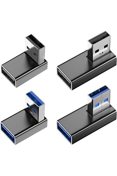 Oshima Tsubaki OSHIMA 4 Pack 90 Degree USB Adapter, Right Angle Extension Ada...