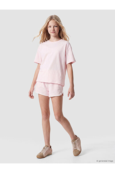 LC Waikiki Lcw Kids Pink Girls' Soft Touch Shorts Set