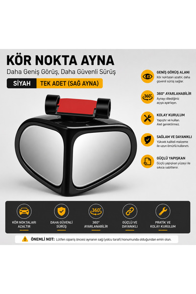Summer love Araç Kör Nokta Aynası – 360° Ayarlanabilir Geniş Açılı Yan Dikiz ...