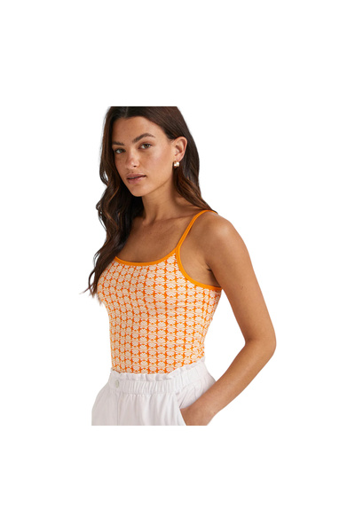 Matalan Women's Printed Camisole – Fresh Summer Vibes, Orange