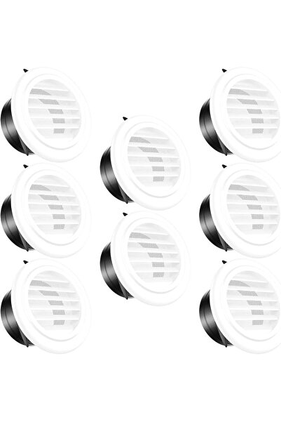 Paporich 8 Pack Round Air Vent, 3 Inch ABS Louver Vent Cover with Built-in Fl...