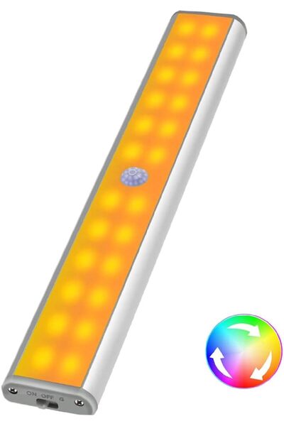 LEPOTEC 24LED RGB LED Light, Under Cabinet Light, Multi-Color Motion Sensor L...