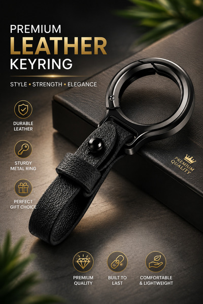 Generic Premium Black Car Keychain , Zinc Alloy Metal Ring with Durable PU Le...