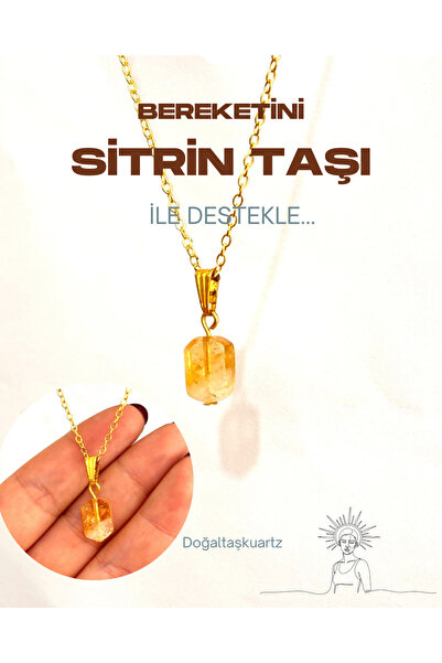 Genel Markalar Sitrin taşı kolye. Orjinal doğaltaşlardan oluşmaktadır