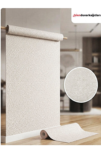 Bien Duvar Kağıtları Bien Exclusıve 5550 Serin Gri Hasır Hissi Lüks Görünüm Dokulu Duvar Kağıdı 53x1000 cm, 5M²