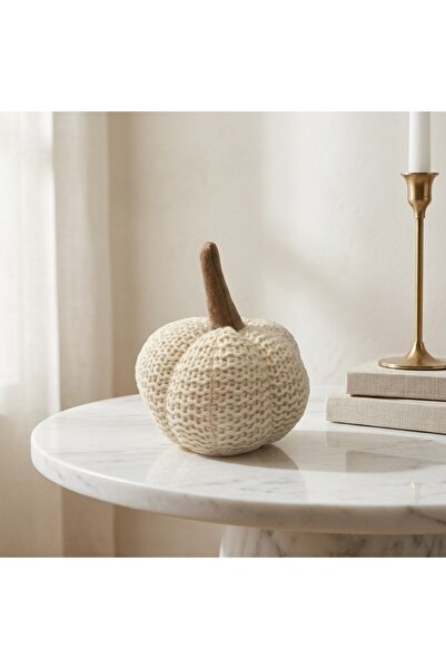 Ornament24 Dovleac decorativ textil, decoratiune de toamna si Halloween, bej ...