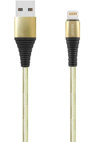Levore 1M Nylon Braided USB A to Lightning Cable Gold