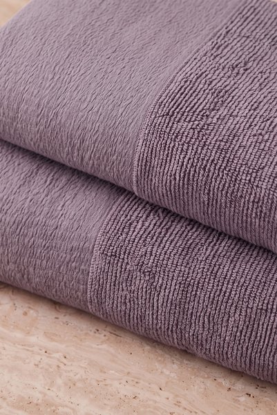 neşe home collection April 2'li Dokulu Banyo Havlu Seti ( 1 Adet 50x100cm & 1 Adet 70x140cm ) - %100 Pamuk, 865gr, Yüksek Emicilik