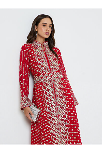 Maxim Creation By Styli Embroidered Jalabiya with Inner Dress and Belt