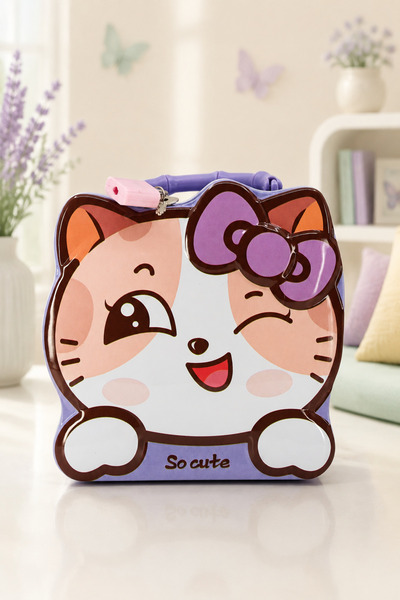 Hunga Cute Cat Lockable Metal Piggy Bank |   Cute Gift