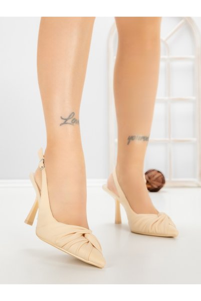 Annalise Pantofi stiletto bej din material textil Elavra