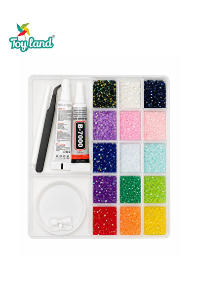 TOY LAND 15-Colour Flatback Rhinestone Craft Kit with Sparkling Crystal Gem B...