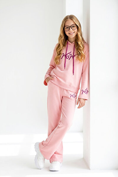 MODANINO Girl's 2 Thread and Hooded Top and Bottom Set 12773Smp