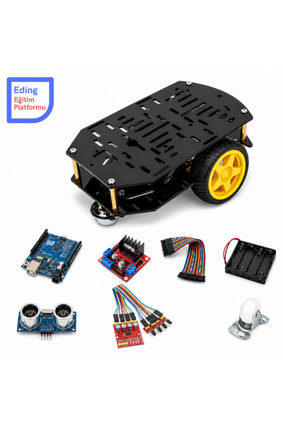 EDİNG EĞİTİM PLATFORMU Arduino Çizgi İzleyen Robot Araba Kit Demonte– L298N M...