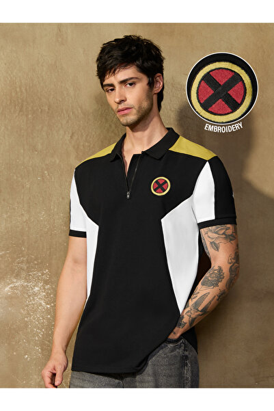 The Souled Store By Styli Men X-Men Graphic Polo T-Shirt with Zip Detail