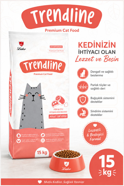 Kuzu Etli Pirinçli Yetişkin Kedi Maması 15 KG