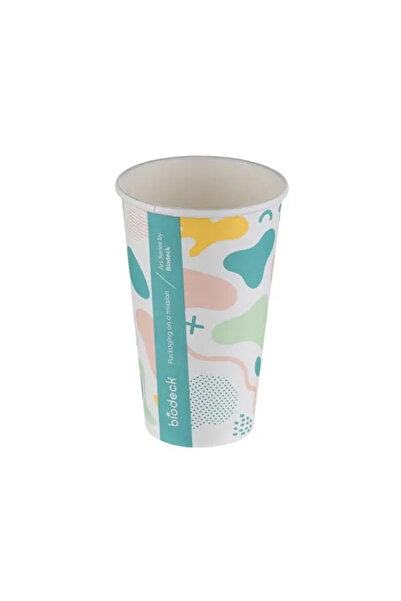 Biodeck Set de 25 pahare artistică, din carton, 480 ml, Multicolor