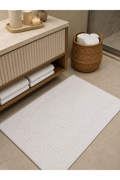 BAYBAYANAY Foot Towel White 50 X 70 cm Footprint Design Hotel Type 100% Cotton