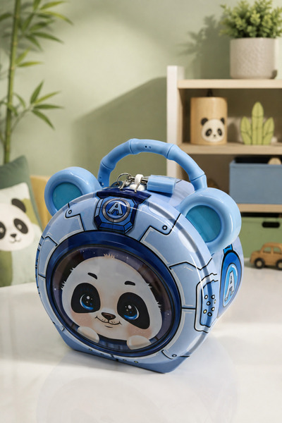 Hunga Cute Astronaut Panda Metal Locking Piggy Bank |   Space Themed Gift