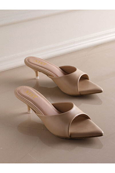 GNIST By Styli Nude Kitten Heel Sandals