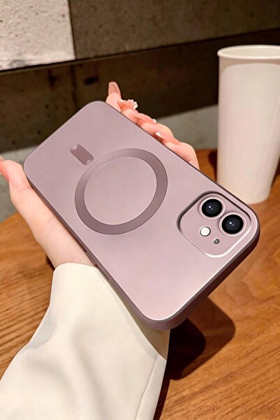 ucuc iPhone 11 Uyumlu Pembe Silikon Kılıf Magsafe Özellikli HD Aşınmaya Dayan...