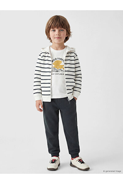 LC Waikiki Lcw Kids Anthracite Striped Boys' Set 3-Piece